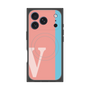 プレミアムスクエアケース with MagSafe［ オリジナル - initial color line - V pink ］