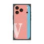 プレミアムスクエアケース with MagSafe［ オリジナル - initial color line - V pink ］