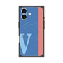 プレミアムスクエアケース with MagSafe［ オリジナル - initial color line - V blue ］