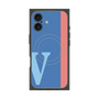 プレミアムスクエアケース with MagSafe［ オリジナル - initial color line - V blue ］