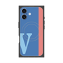 プレミアムスクエアケース with MagSafe［ オリジナル - initial color line - V blue ］