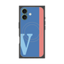 プレミアムスクエアケース with MagSafe［ オリジナル - initial color line - V blue ］