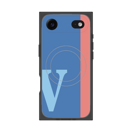 プレミアムスクエアケース with MagSafe［ オリジナル - initial color line - V blue ］