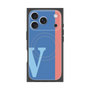 プレミアムスクエアケース with MagSafe［ オリジナル - initial color line - V blue ］