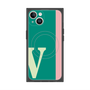 プレミアムスクエアケース with MagSafe［ オリジナル - initial color line - V green ］