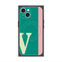 プレミアムスクエアケース with MagSafe［ オリジナル - initial color line - V green ］