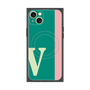 プレミアムスクエアケース with MagSafe［ オリジナル - initial color line - V green ］