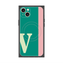 プレミアムスクエアケース with MagSafe［ オリジナル - initial color line - V green ］