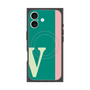 プレミアムスクエアケース with MagSafe［ オリジナル - initial color line - V green ］