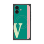 プレミアムスクエアケース with MagSafe［ オリジナル - initial color line - V green ］