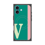 プレミアムスクエアケース with MagSafe［ オリジナル - initial color line - V green ］