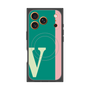プレミアムスクエアケース with MagSafe［ オリジナル - initial color line - V green ］