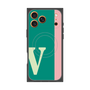 プレミアムスクエアケース with MagSafe［ オリジナル - initial color line - V green ］