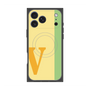 プレミアムスクエアケース with MagSafe［ オリジナル - initial color line - V yellow ］