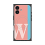 プレミアムスクエアケース with MagSafe［ オリジナル - initial color line - W pink ］