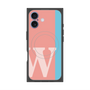 プレミアムスクエアケース with MagSafe［ オリジナル - initial color line - W pink ］