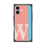 プレミアムスクエアケース with MagSafe［ オリジナル - initial color line - W pink ］