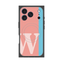 プレミアムスクエアケース with MagSafe［ オリジナル - initial color line - W pink ］