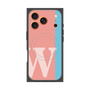 プレミアムスクエアケース with MagSafe［ オリジナル - initial color line - W pink ］