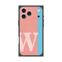 プレミアムスクエアケース with MagSafe［ オリジナル - initial color line - W pink ］