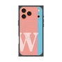 プレミアムスクエアケース with MagSafe［ オリジナル - initial color line - W pink ］