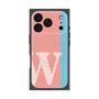 プレミアムスクエアケース with MagSafe［ オリジナル - initial color line - W pink ］