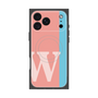 プレミアムスクエアケース with MagSafe［ オリジナル - initial color line - W pink ］