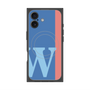 プレミアムスクエアケース with MagSafe［ オリジナル - initial color line - W blue ］