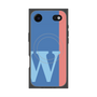 プレミアムスクエアケース with MagSafe［ オリジナル - initial color line - W blue ］