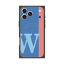 プレミアムスクエアケース with MagSafe［ オリジナル - initial color line - W blue ］