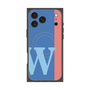 プレミアムスクエアケース with MagSafe［ オリジナル - initial color line - W blue ］