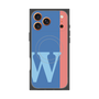 プレミアムスクエアケース with MagSafe［ オリジナル - initial color line - W blue ］