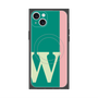 プレミアムスクエアケース with MagSafe［ オリジナル - initial color line - W green ］