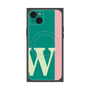 プレミアムスクエアケース with MagSafe［ オリジナル - initial color line - W green ］