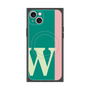 プレミアムスクエアケース with MagSafe［ オリジナル - initial color line - W green ］