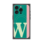 プレミアムスクエアケース with MagSafe［ オリジナル - initial color line - W green ］