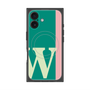 プレミアムスクエアケース with MagSafe［ オリジナル - initial color line - W green ］
