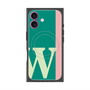 プレミアムスクエアケース with MagSafe［ オリジナル - initial color line - W green ］