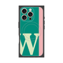 プレミアムスクエアケース with MagSafe［ オリジナル - initial color line - W green ］