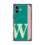 プレミアムスクエアケース with MagSafe［ オリジナル - initial color line - W green ］