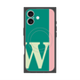プレミアムスクエアケース with MagSafe［ オリジナル - initial color line - W green ］