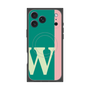 プレミアムスクエアケース with MagSafe［ オリジナル - initial color line - W green ］