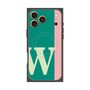 プレミアムスクエアケース with MagSafe［ オリジナル - initial color line - W green ］