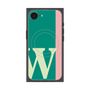 プレミアムスクエアケース with MagSafe［ オリジナル - initial color line - W green ］