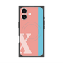 プレミアムスクエアケース with MagSafe［ オリジナル - initial color line - X pink ］
