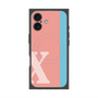 プレミアムスクエアケース with MagSafe［ オリジナル - initial color line - X pink ］