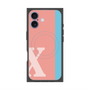 プレミアムスクエアケース with MagSafe［ オリジナル - initial color line - X pink ］