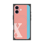 プレミアムスクエアケース with MagSafe［ オリジナル - initial color line - X pink ］