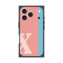 プレミアムスクエアケース with MagSafe［ オリジナル - initial color line - X pink ］