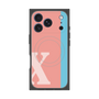 プレミアムスクエアケース with MagSafe［ オリジナル - initial color line - X pink ］